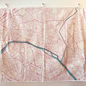 Map of Paris Baby Quilt - Handmade in NYC